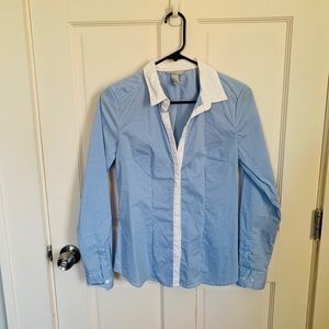 H&M pinstripe button-down shirt size 8